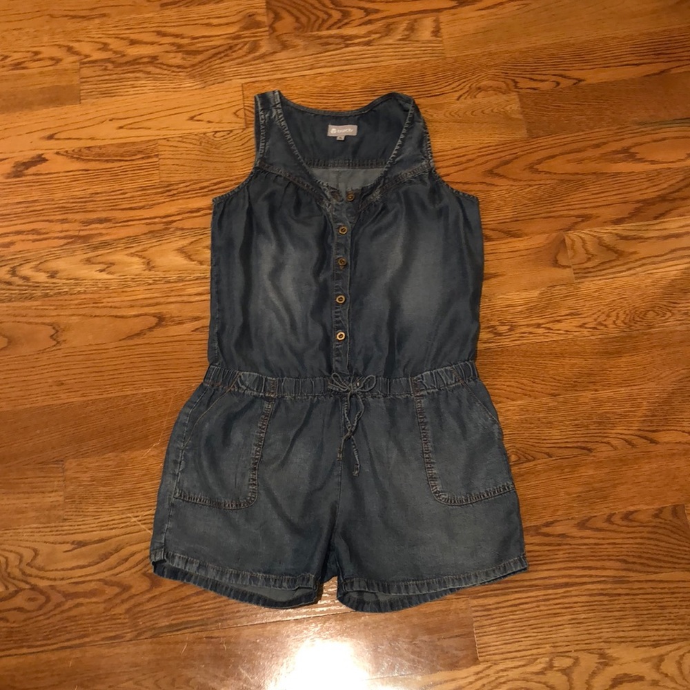 Youth XL Jean Romper With Buttons